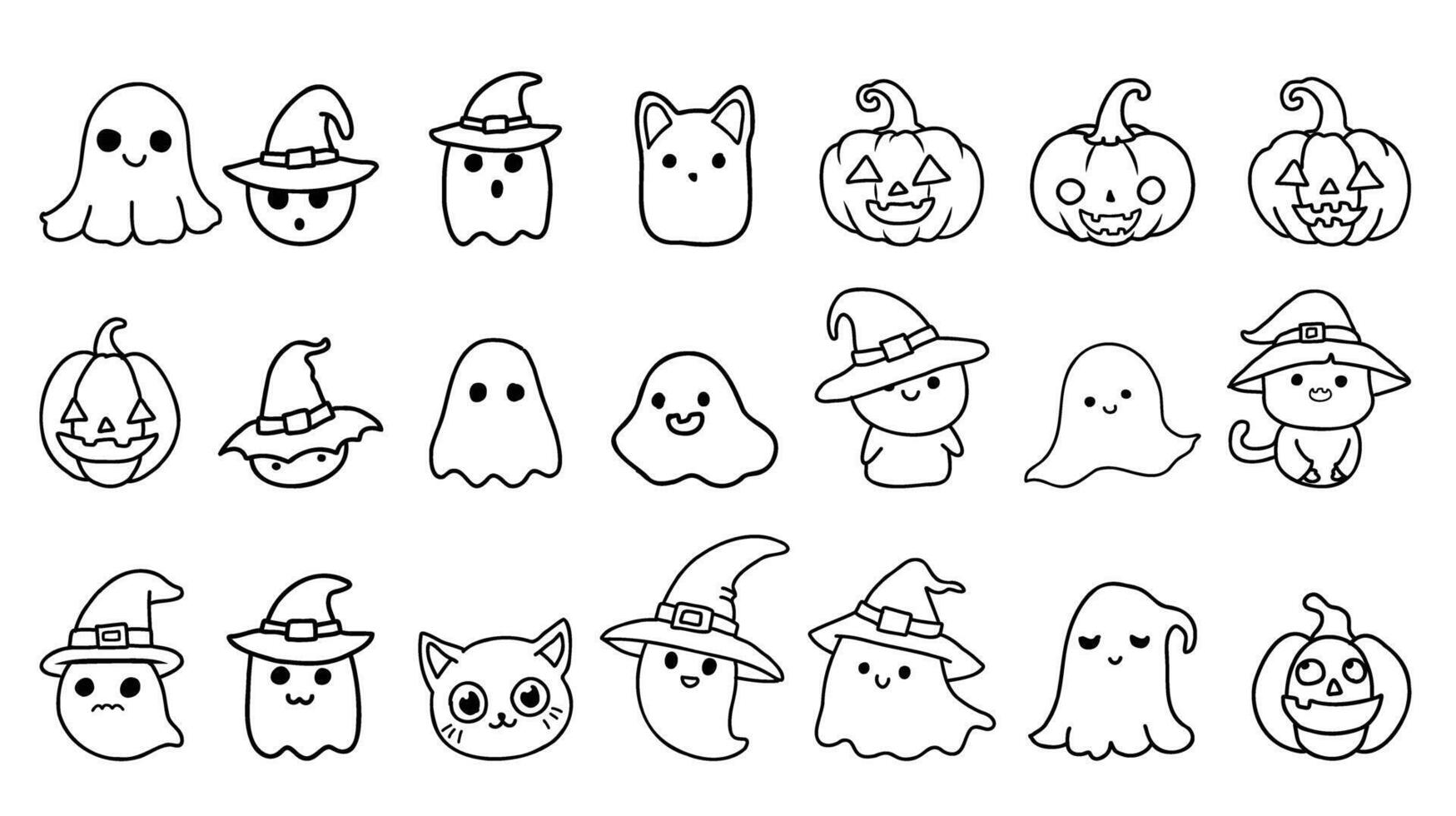 Cute Halloween Illustration with Adorable Characters for Kids and Adults vector
