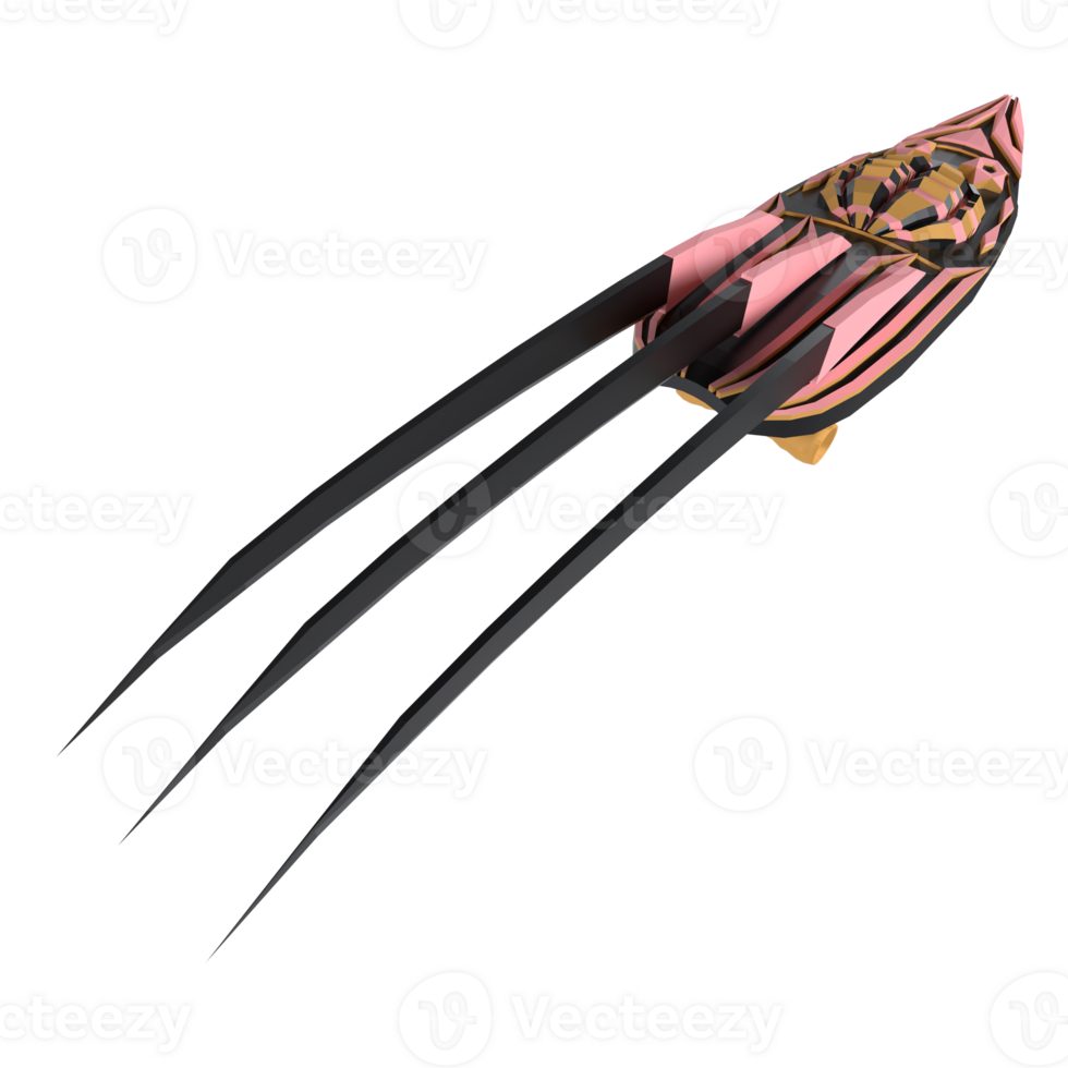 un negro y rosado arma con Tres largo negro garras png