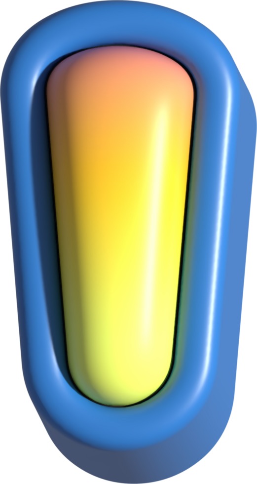 Letter I, 3d rendering uppercase alphabet png