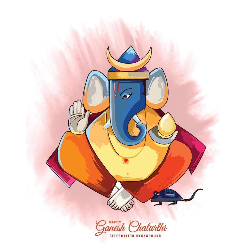 Happy ganesh chaturthi festival of India greeting card background vector