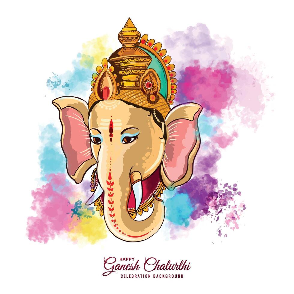 Beautiful happy ganesh chaturthi creative card design vector