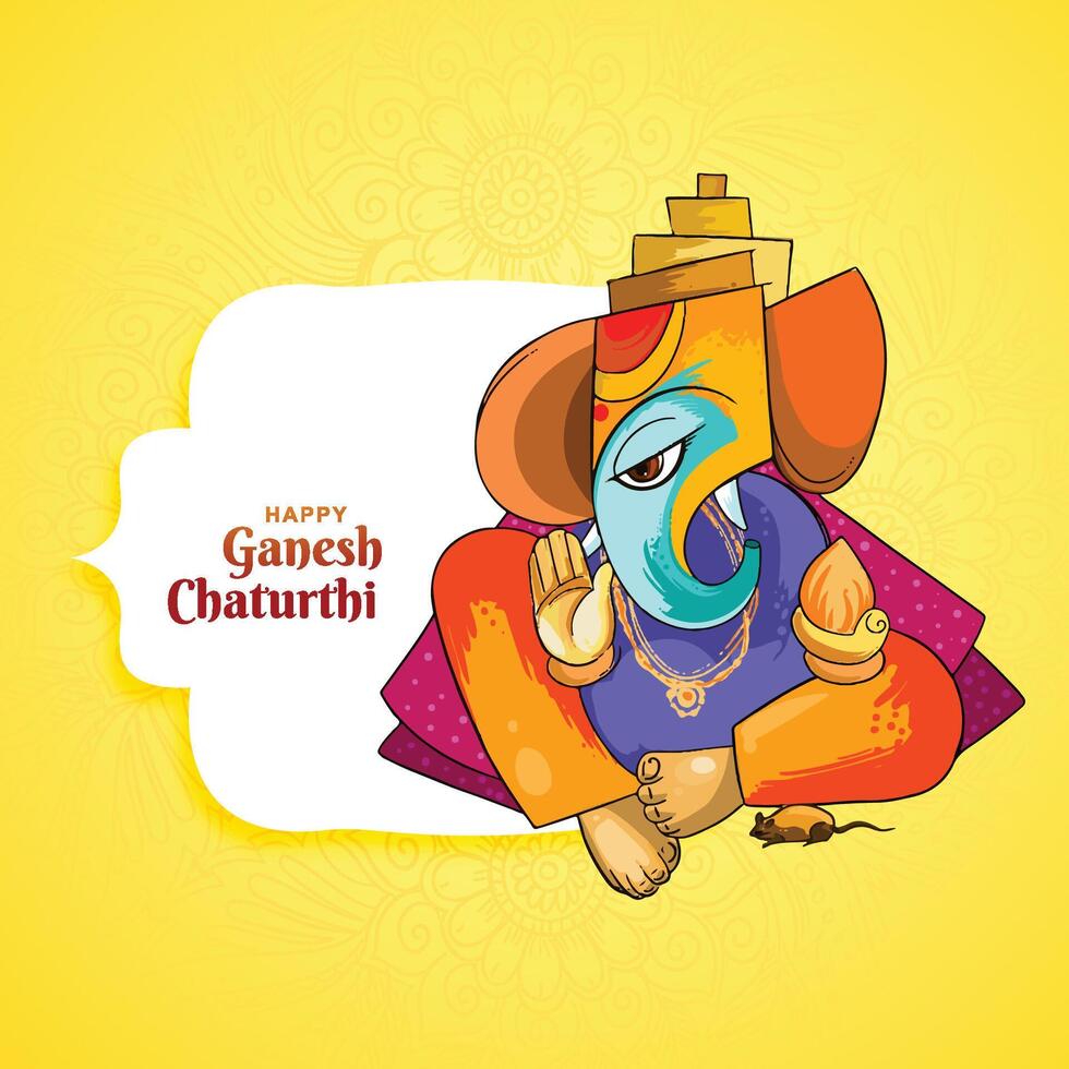 God ganesha illustration for happy ganesh chaturthi card background vector