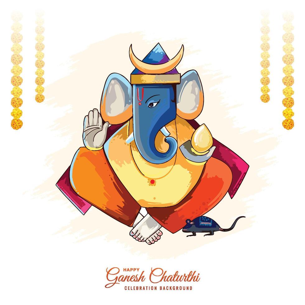 Illustration of lord ganpati background for ganesh chaturthi holiday card background vector
