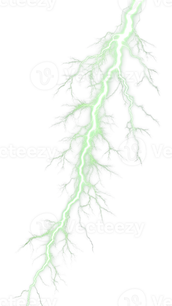 Horizontal green lightning bolt on transparent background png