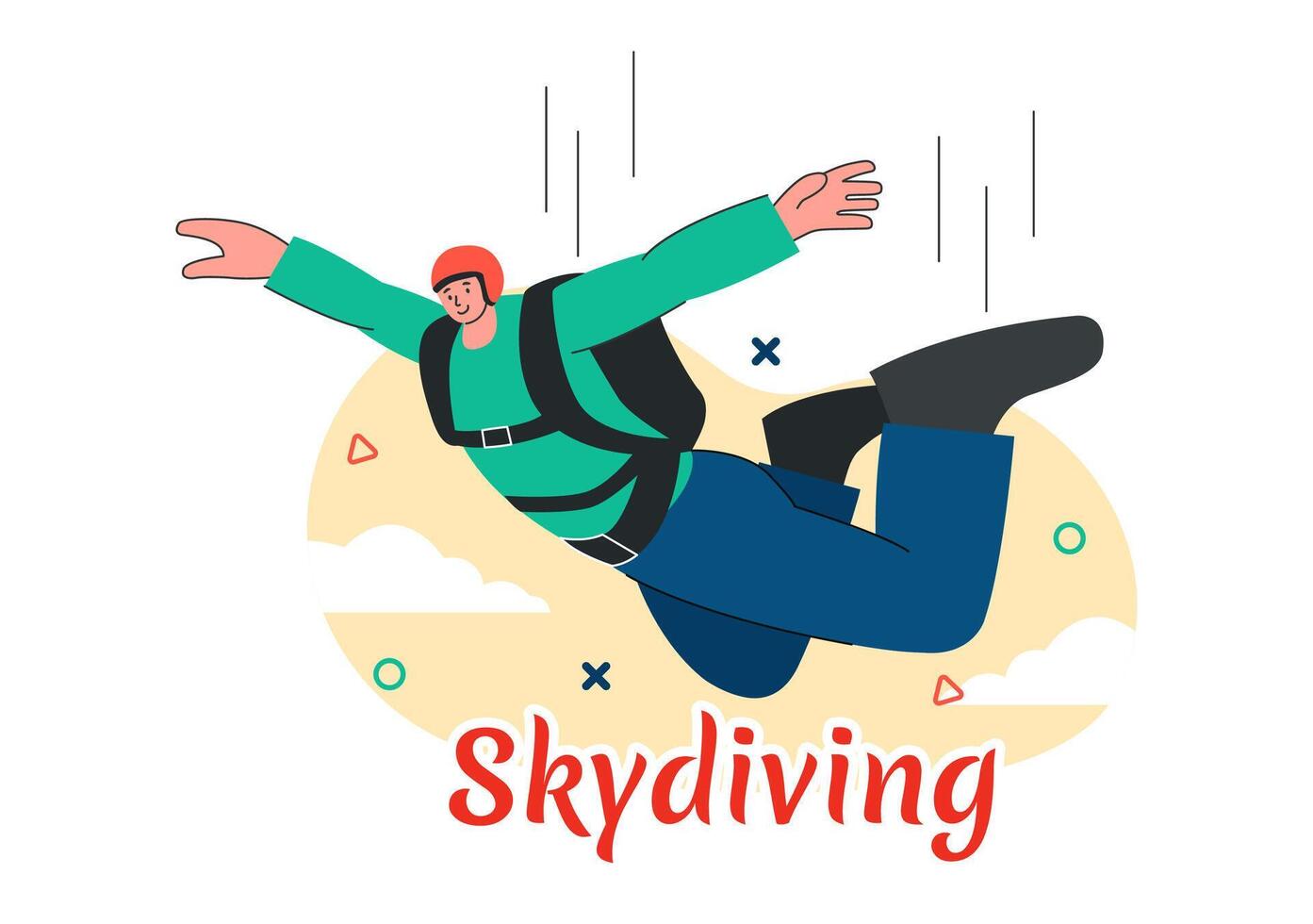 Skydiving Illustration with Skydivers Use Parachutes and Sky Jumping for Outdoor Activities in a Flat Extreme Sport Style Cartoon Background vector