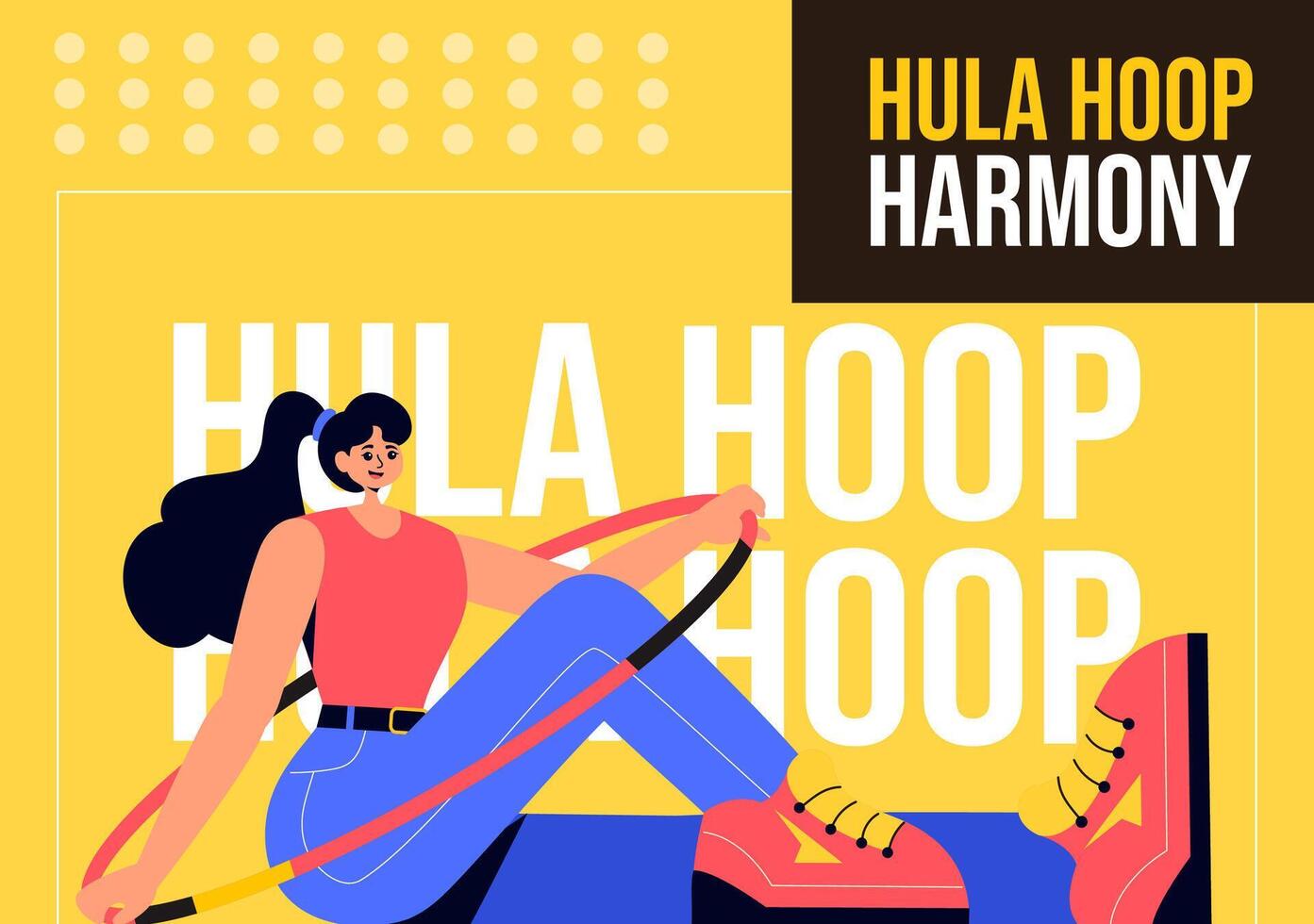 Hula Hoop Social Media Background Flat Cartoon Hand Drawn Templates Illustration vector