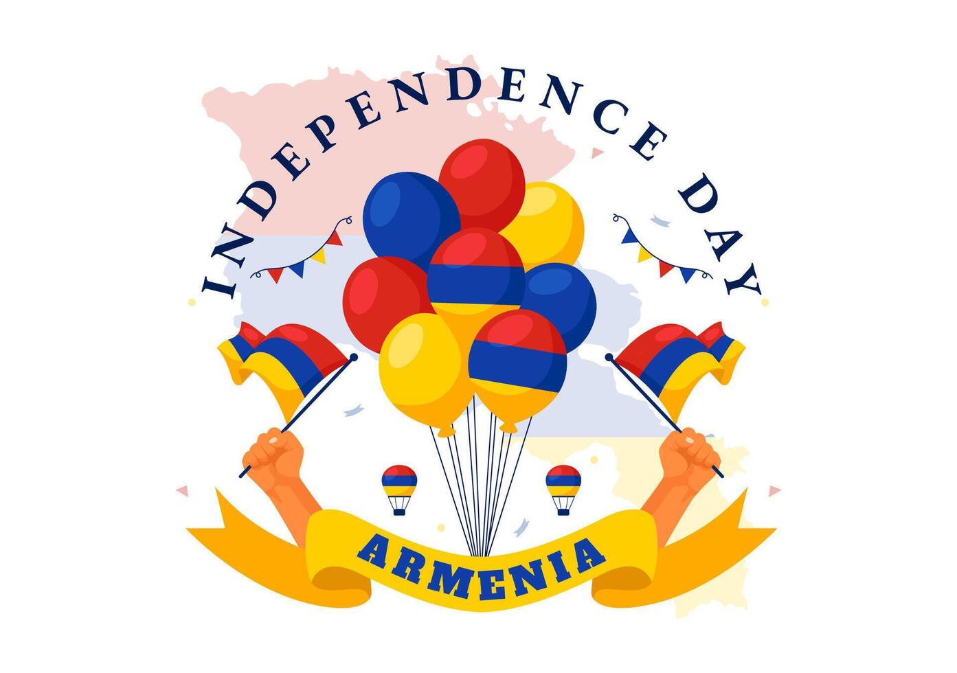 Armenia Independence Day Illustration on September 21 with a Waving Flag and History Museum in a National Holiday Flat Style Cartoon Background vector