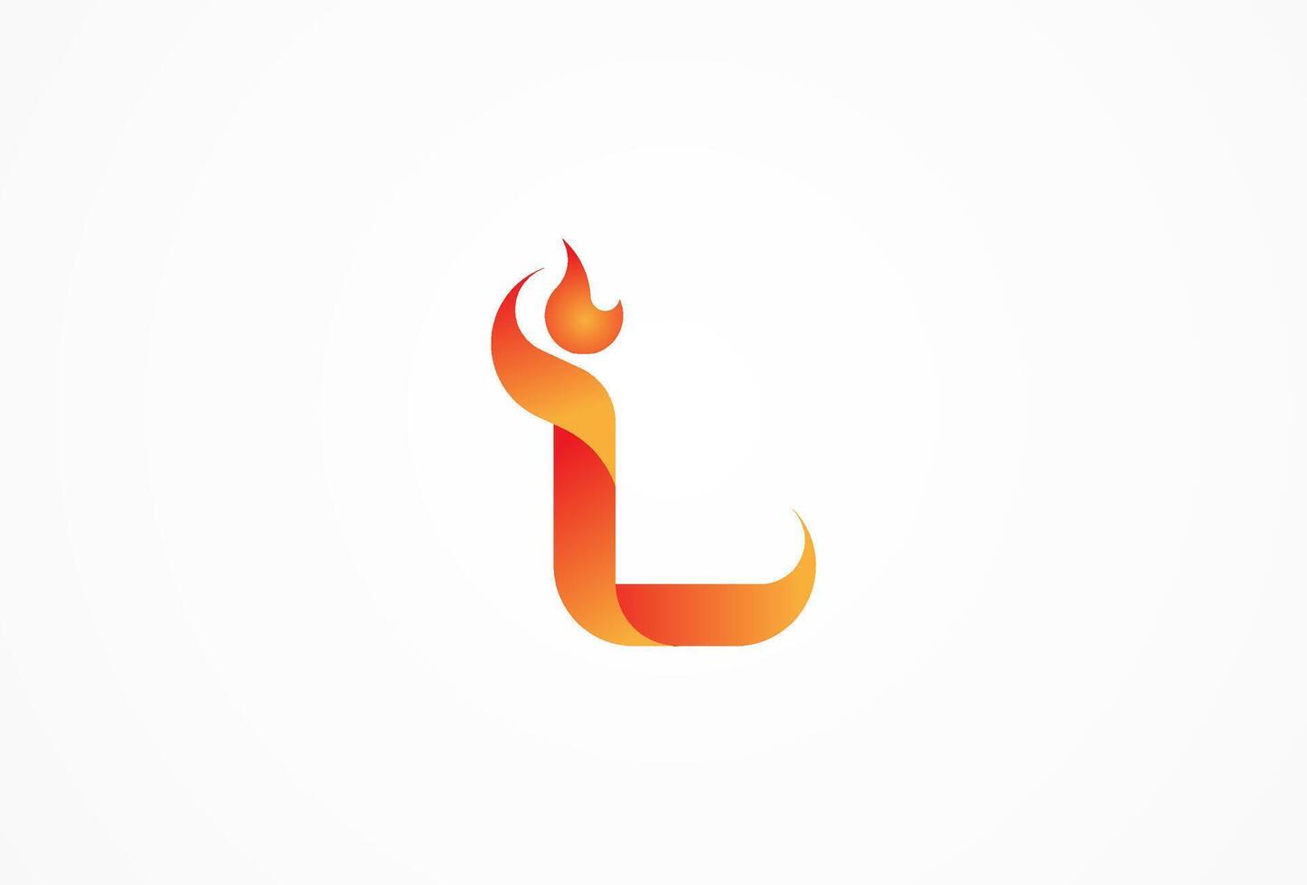 Letter L Flame Logo, letter L with flame combination, usable for and business and company logos, illustration.eps vector