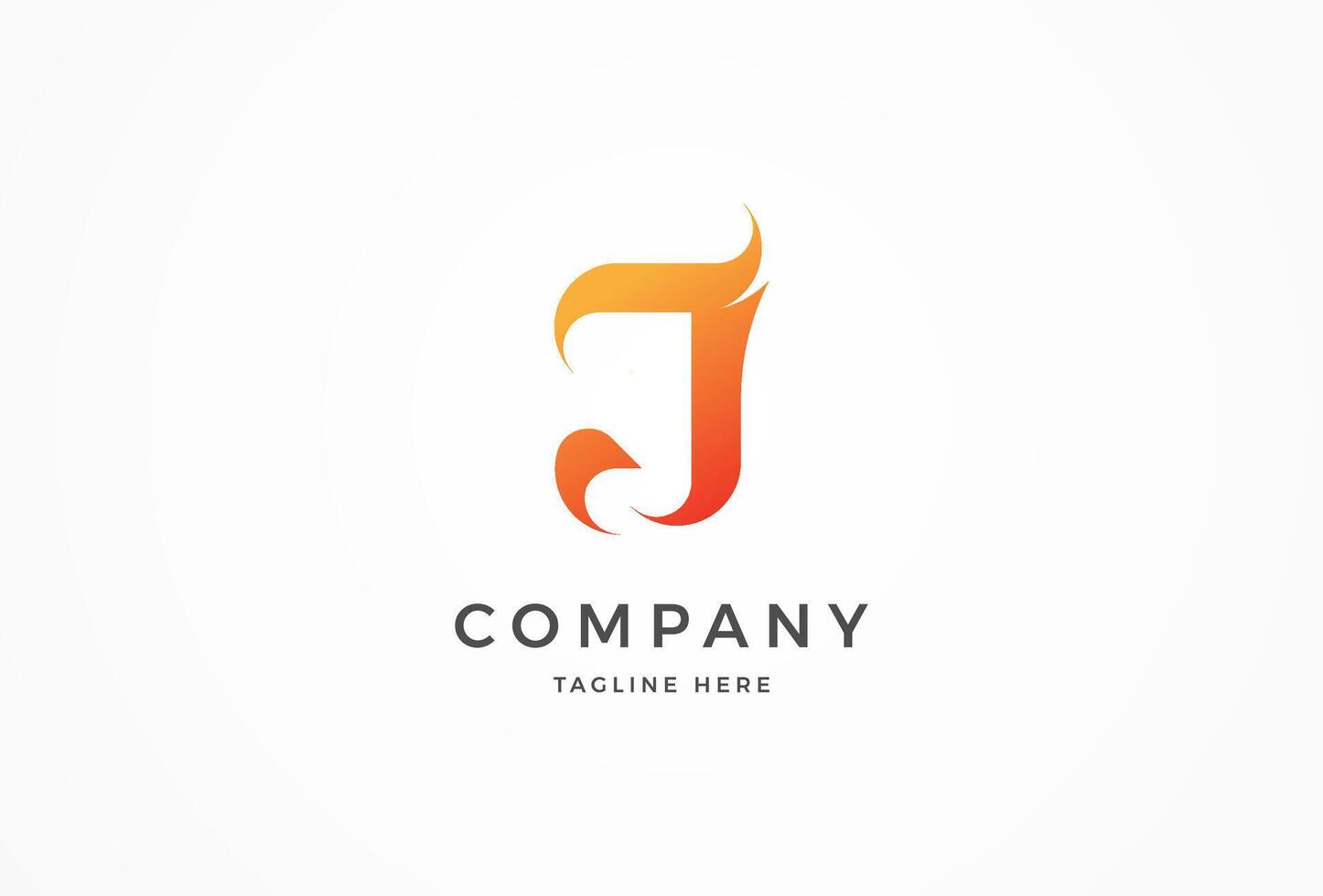 Letter J Flame Logo, letter J with flame combination, usable for and business and company logos, illustration.eps vector