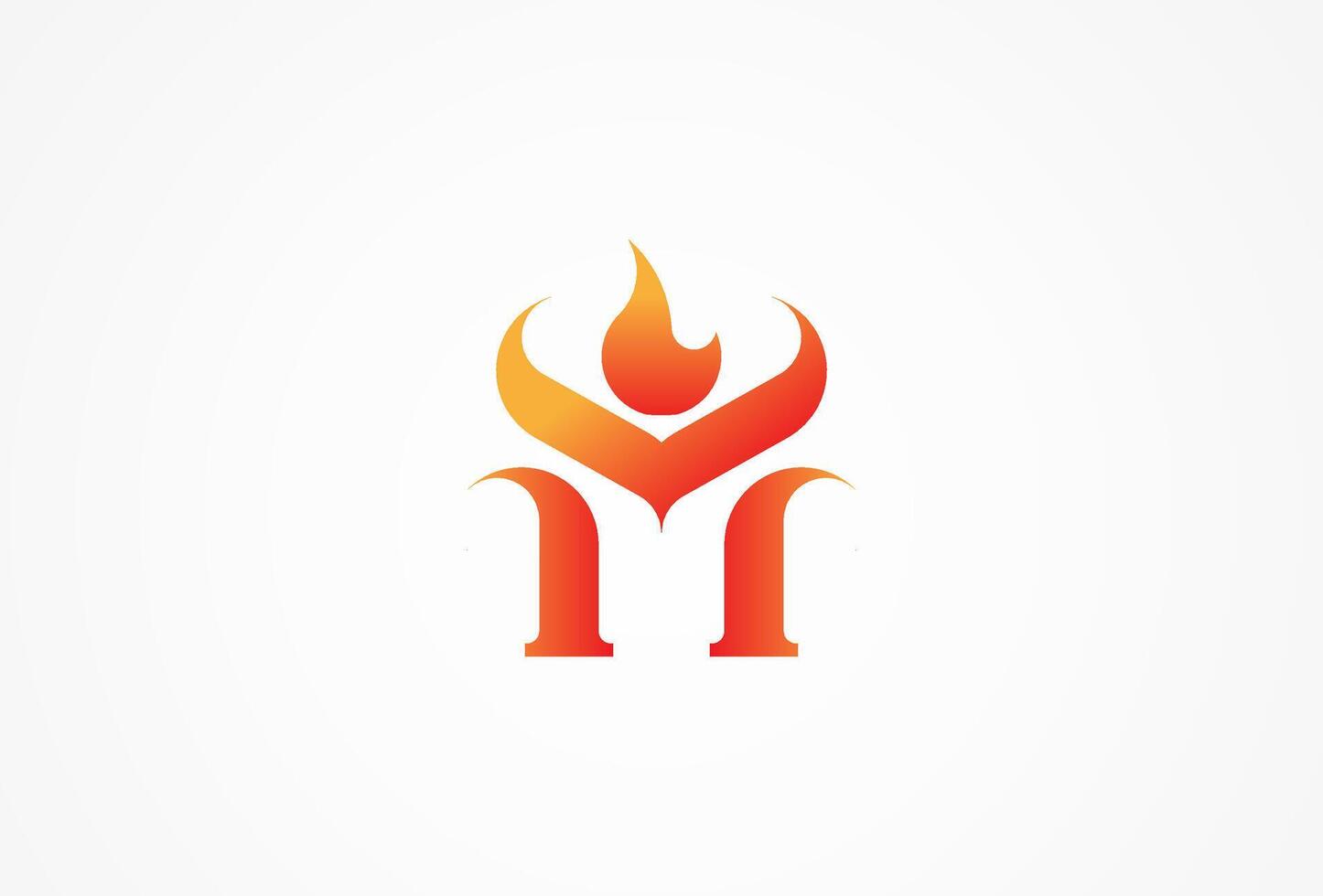 Letter M Flame Logo, letter M with flame combination, usable for brand business and company logos, illustration.eps vector