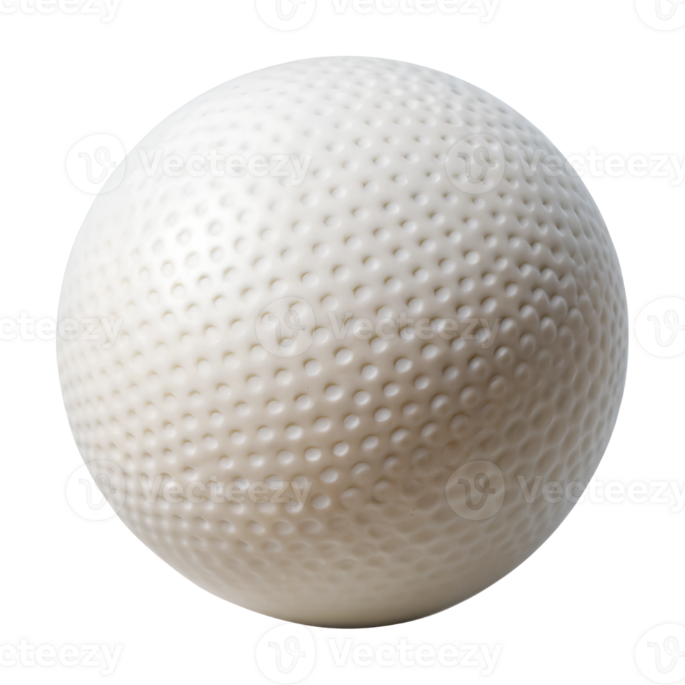 White lacrosse ball with dimpled texture, cut out transparent png