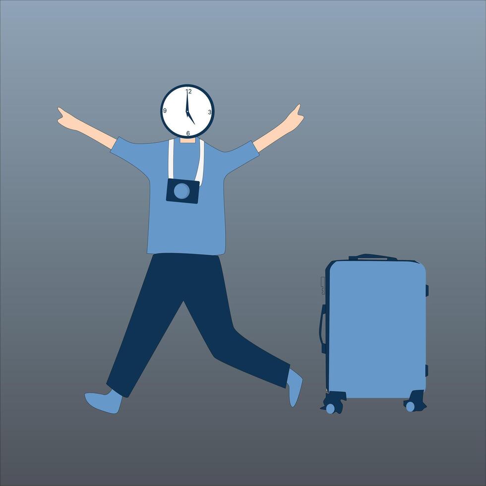 man traveling abroad vector