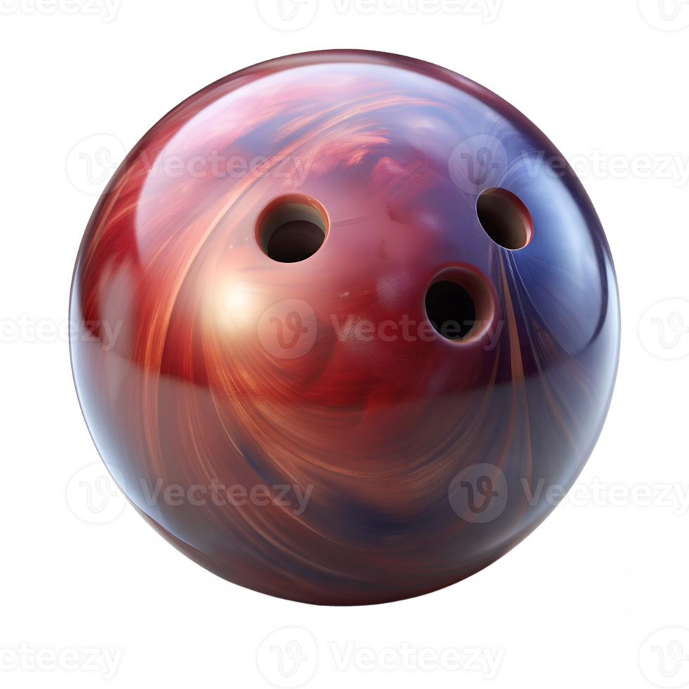 High-gloss multicolor bowling ball, cut out transparent png