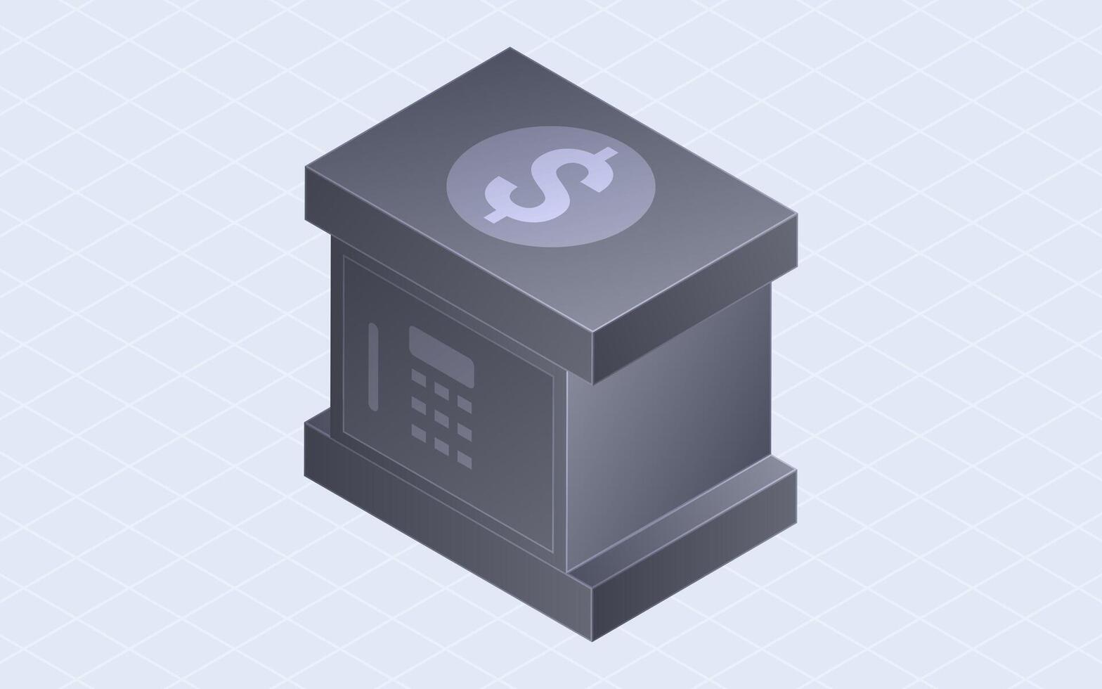 Isometric safe box security. Locker isolated on white background vector