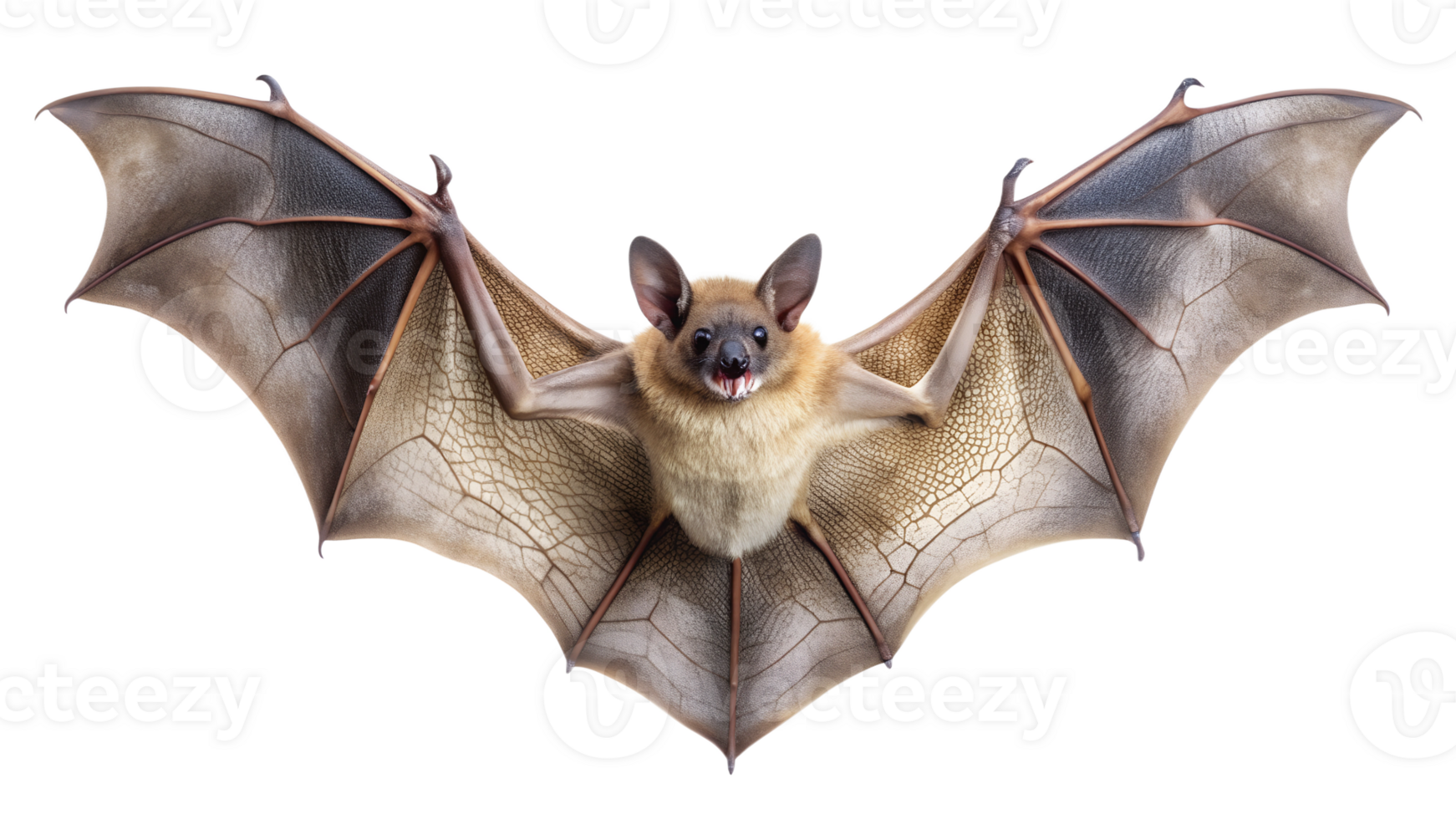Close-up of bat with spread wings png