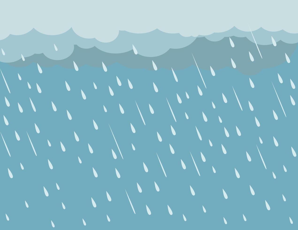 Cloud and rain, rainy season, weather nature background, Flood natural disaster, illustration. vector