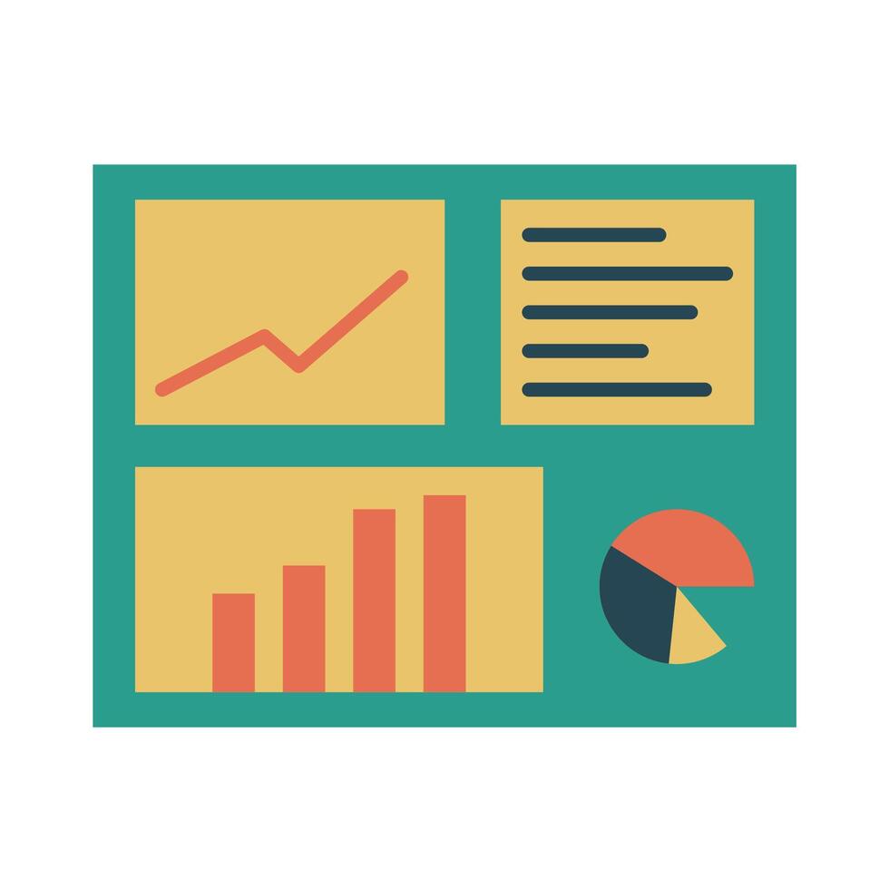 Monitor Dashboard for Marketing Icon vector