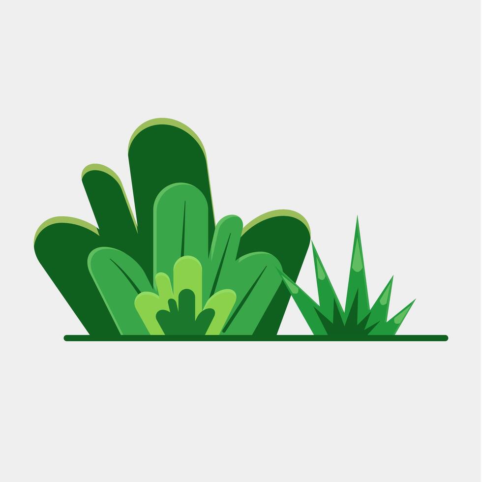 Flat illustration green bush for design ornament, forest bush vector