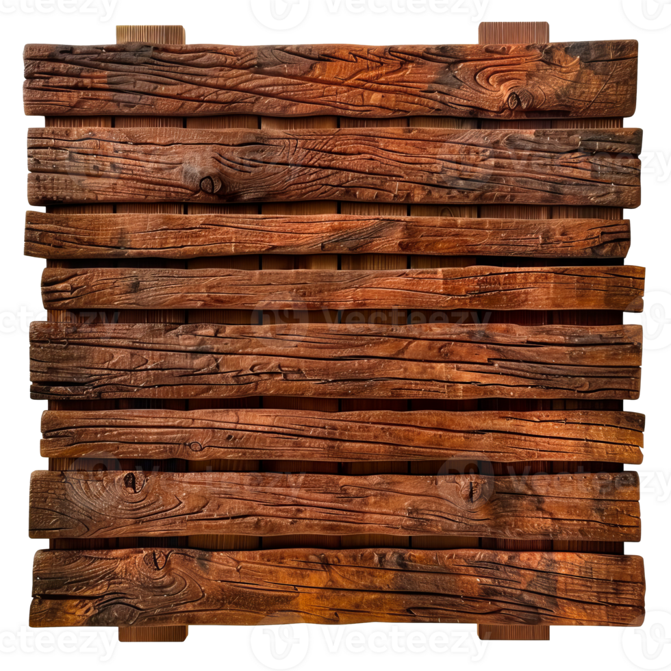 High-resolution textured wooden slats for rustic designs, vintage backgrounds, or nature-inspired projects, cut out transparent png