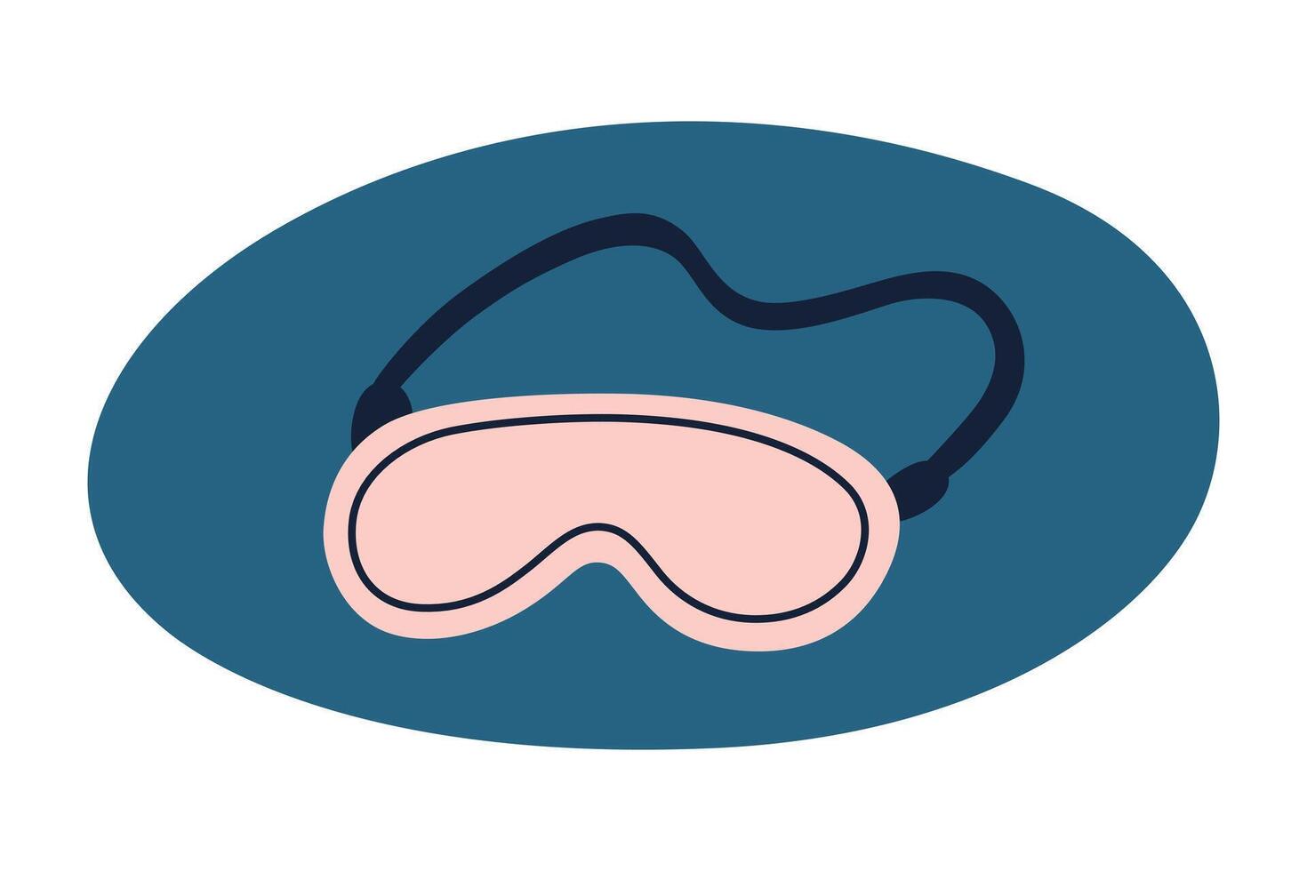 illustration of a sleep mask for comfortable nighttime rest. Eye mask accessory for better sleep, bedtime relaxation, flat cartoon style, health and comfort, isolated colored clipart vector