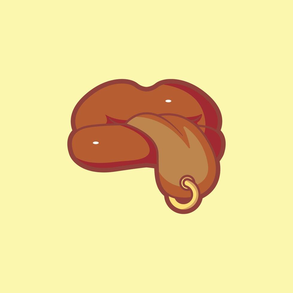 illustration of lips with tongue sticking out vector