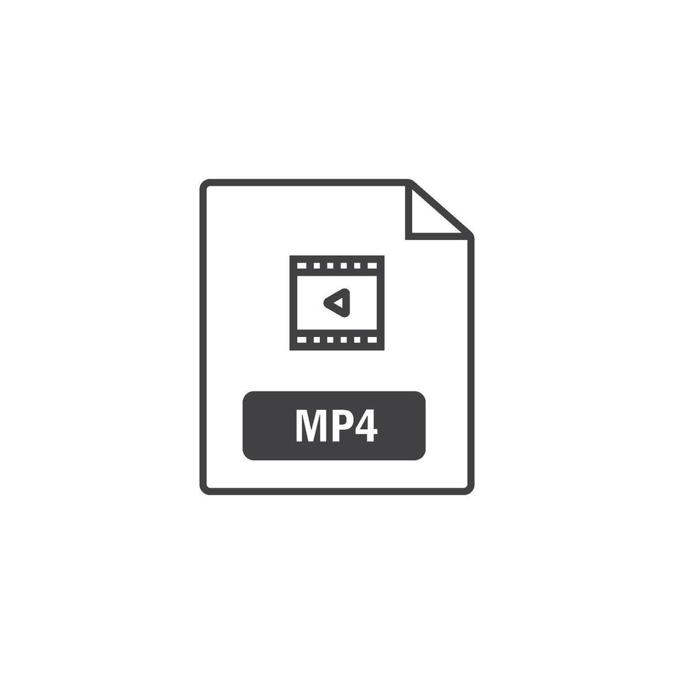 MP4 file format icon element design vector