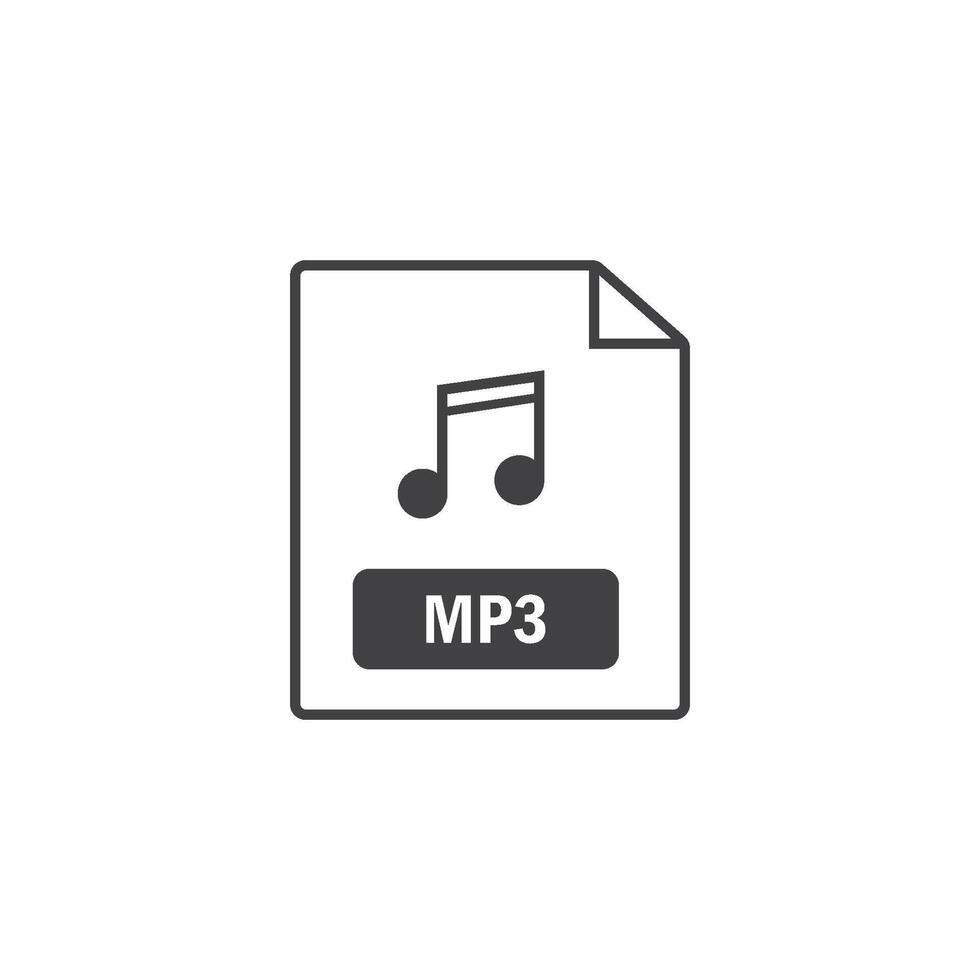 mp3 file format icon element design template vector