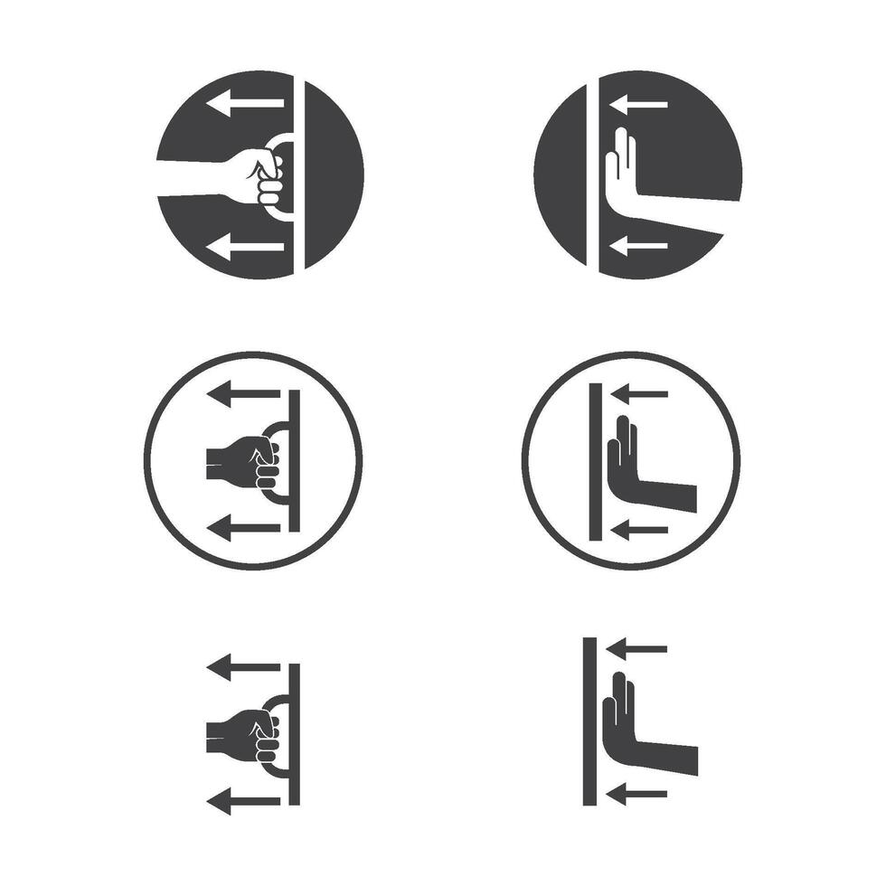 black push and pull sign icon element deign template vector