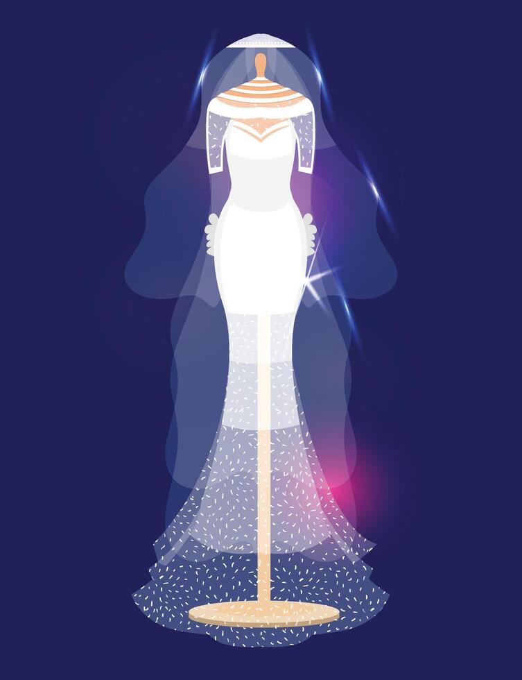 Wedding dress design dark Background vector