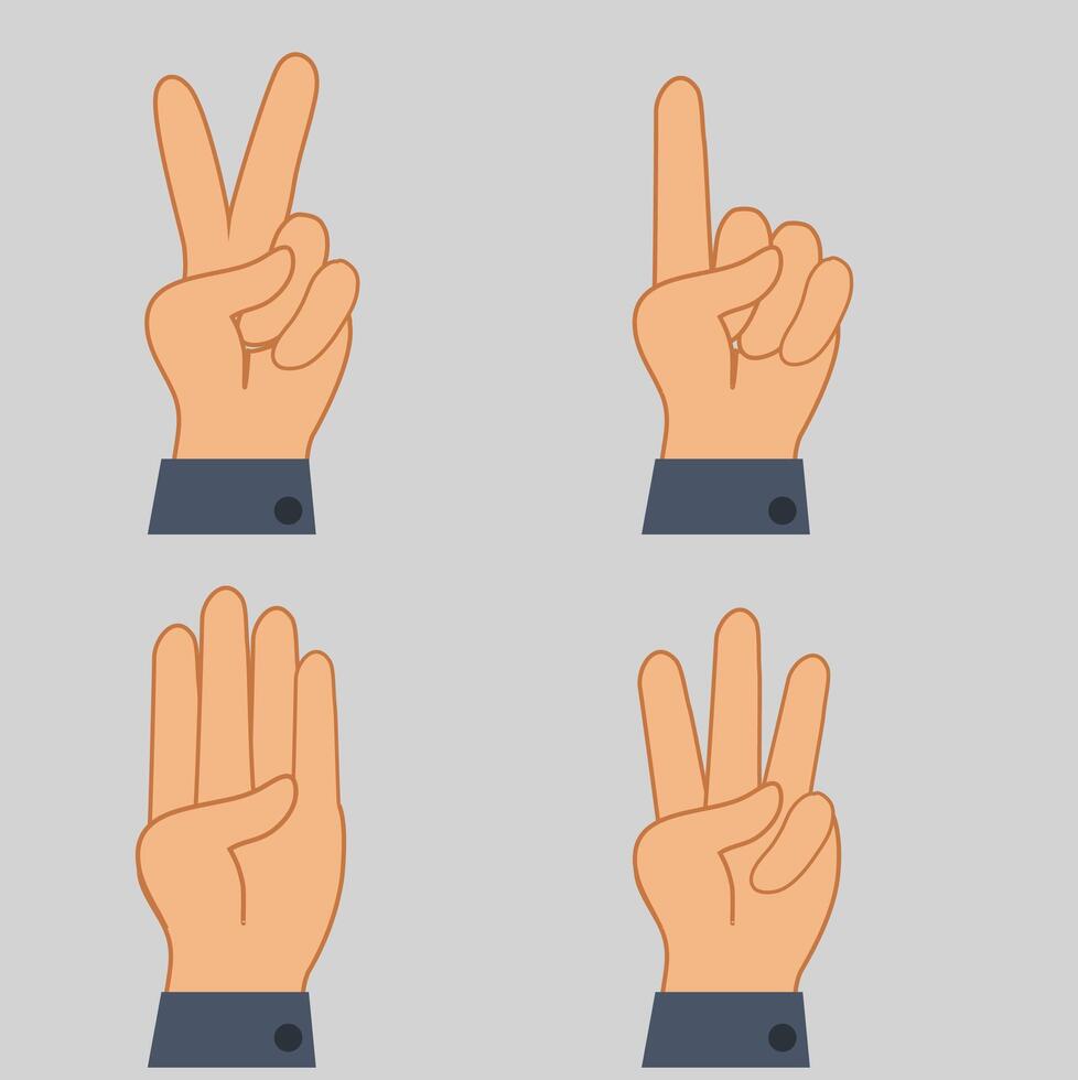 Set of human hands in different gestures. hands in various vector