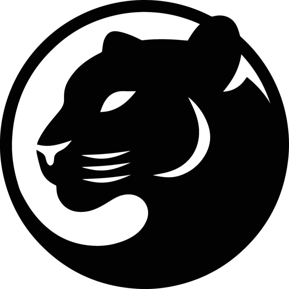 Black Jaguar Silhouette Logo Illustration vector