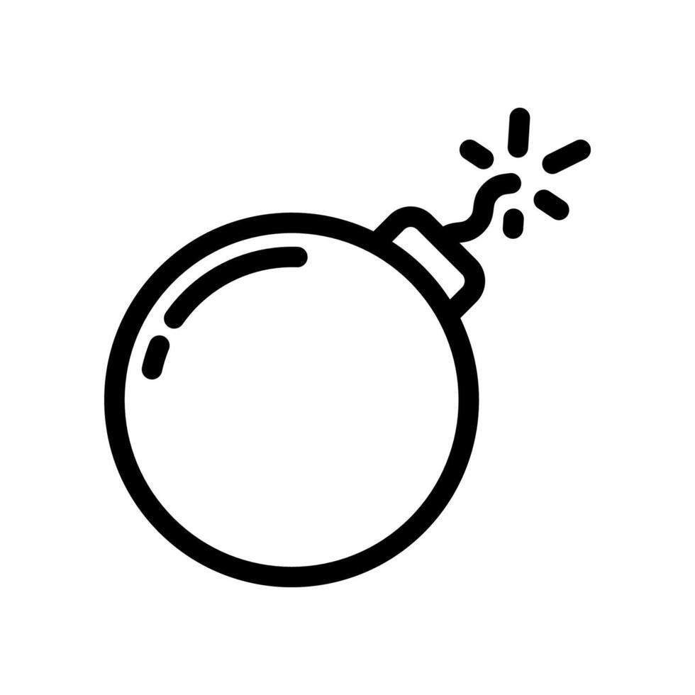 Bomb line icon isolated on white background. vector