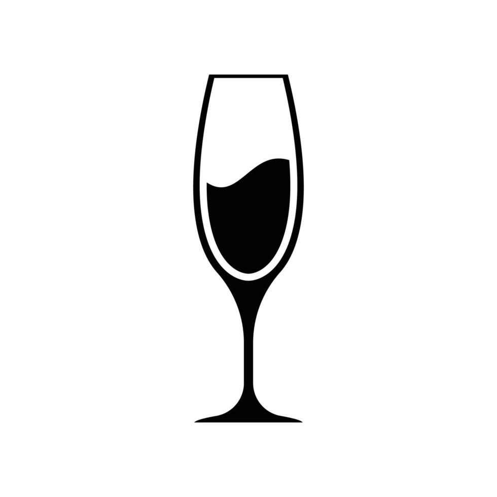 Champagne glass icon isolated on white background. vector