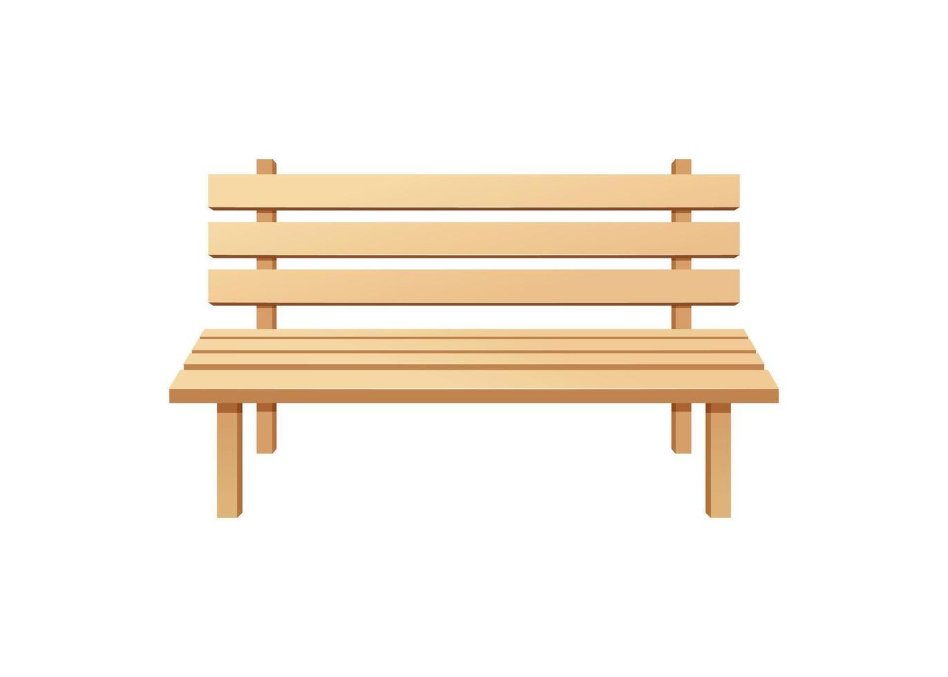 Wooden bench isolated on white background. vector