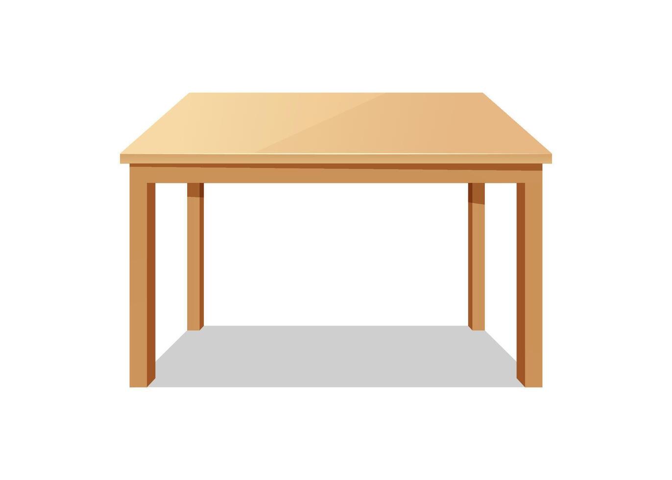 Wooden table isolated on white background. vector