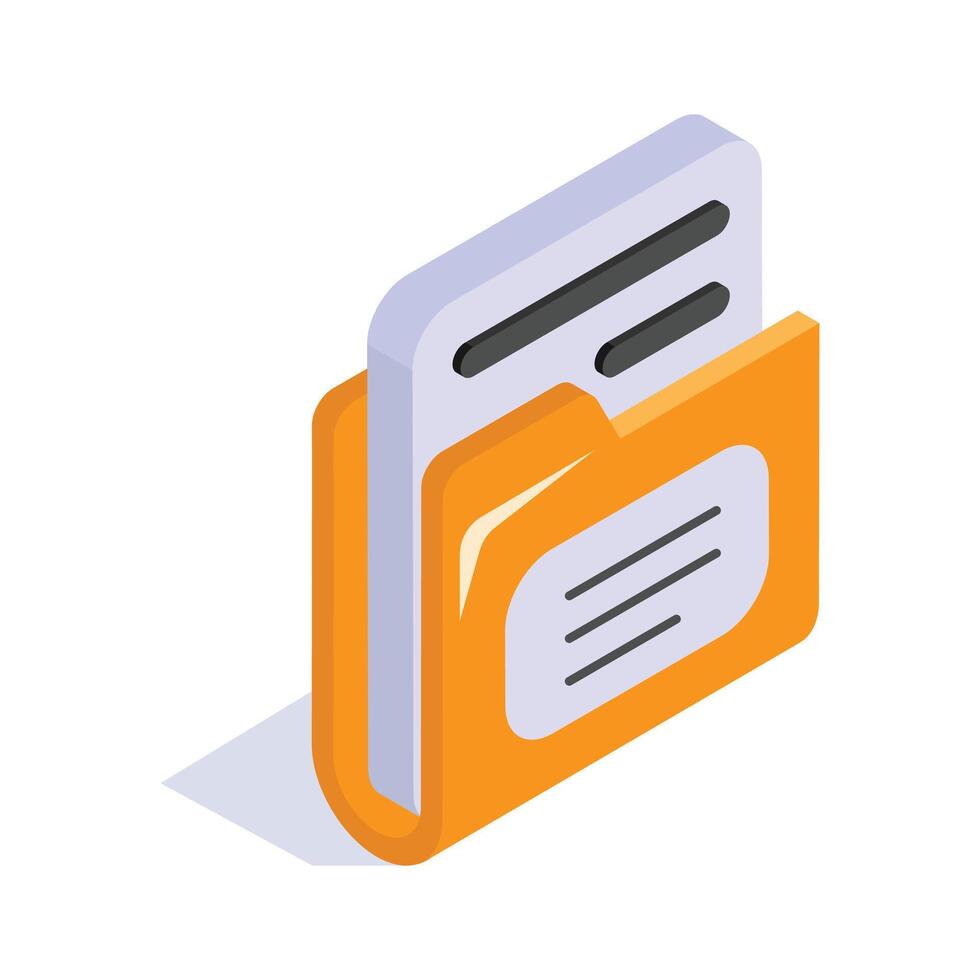 A folder with documents symbolizing file organization, storage, and document management vector