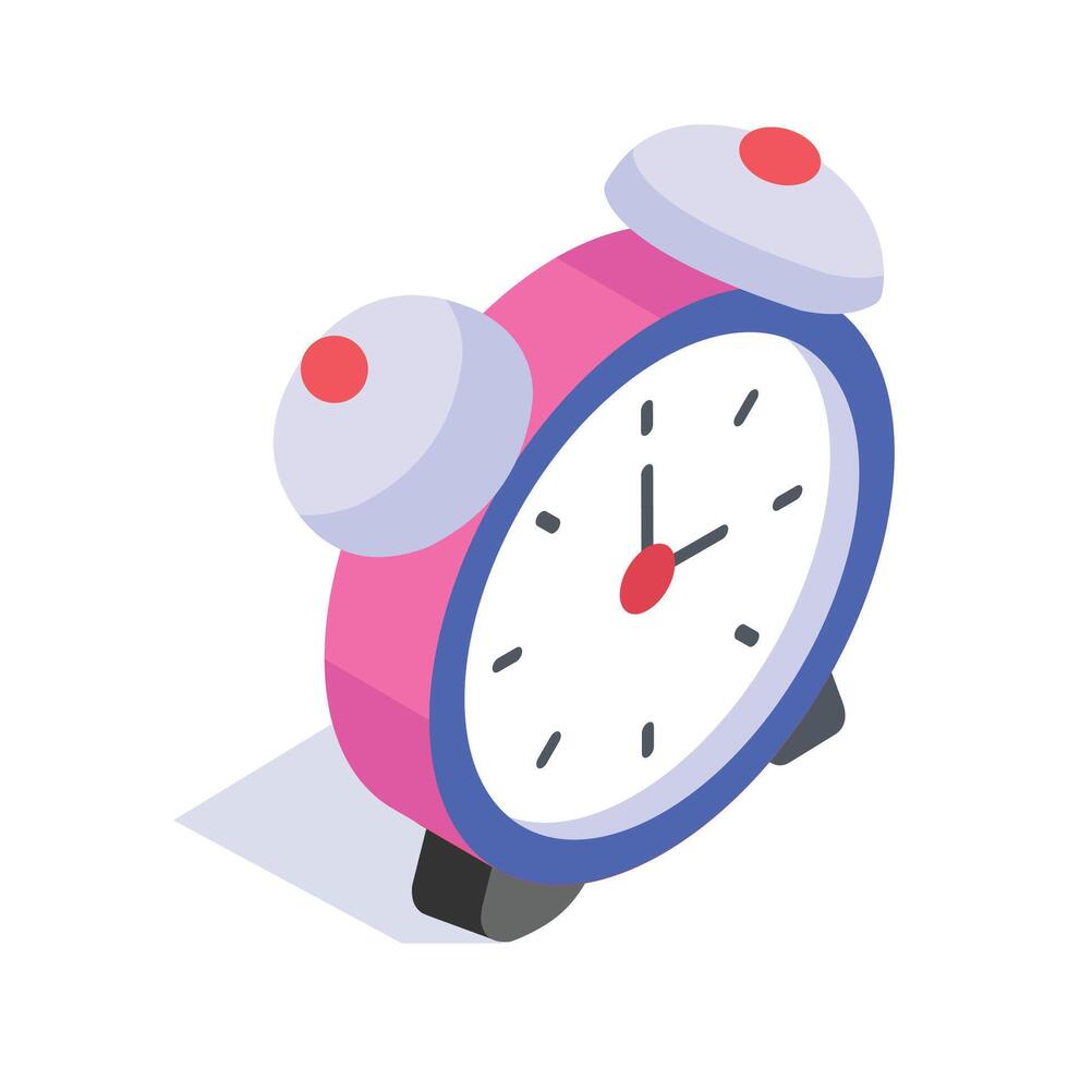 An icon of the alarm clock denoting time management, punctuality, reminders, and the start of the day. vector