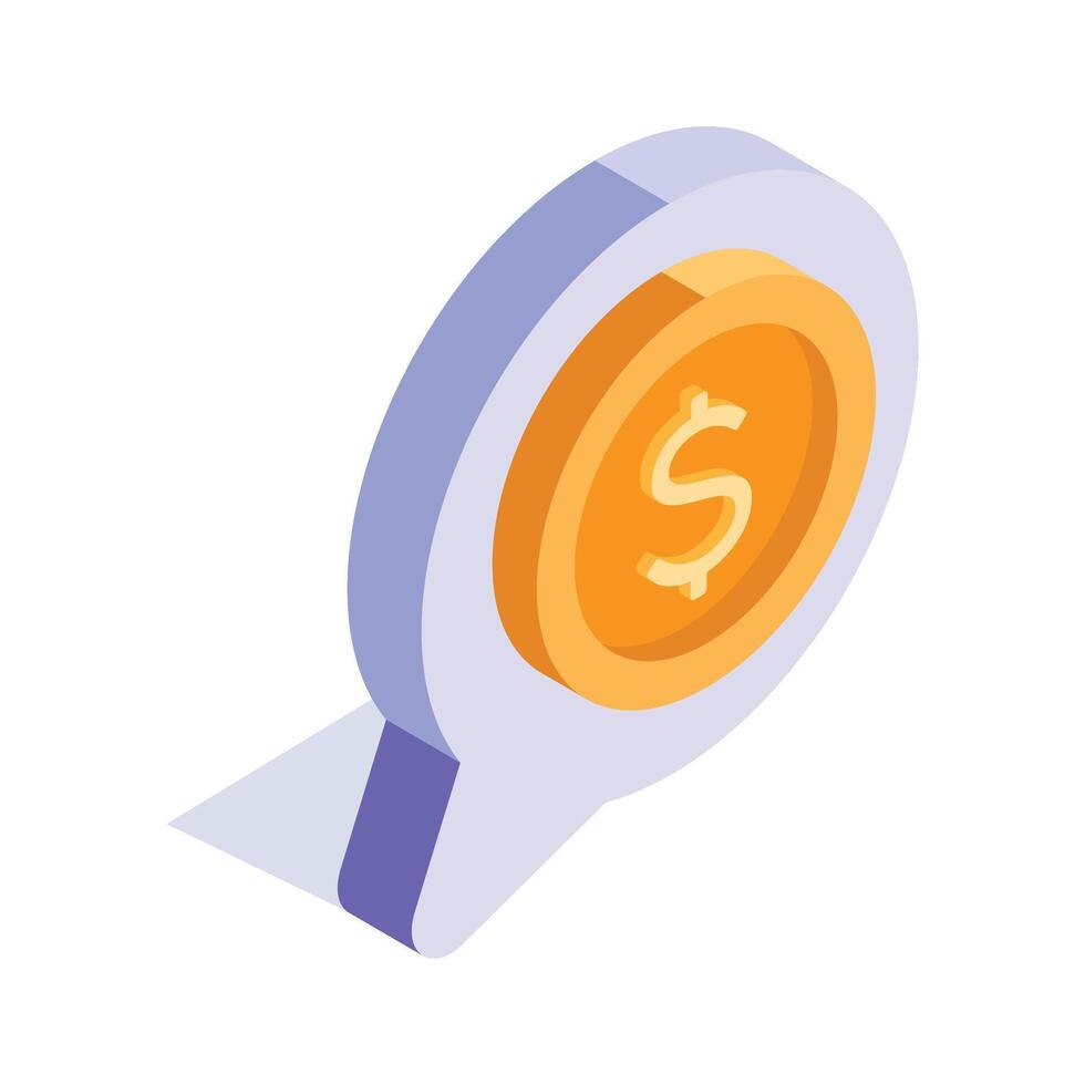 Dollar coin inside chat bubble depicting concept isometric icon of business chat, money talk design vector