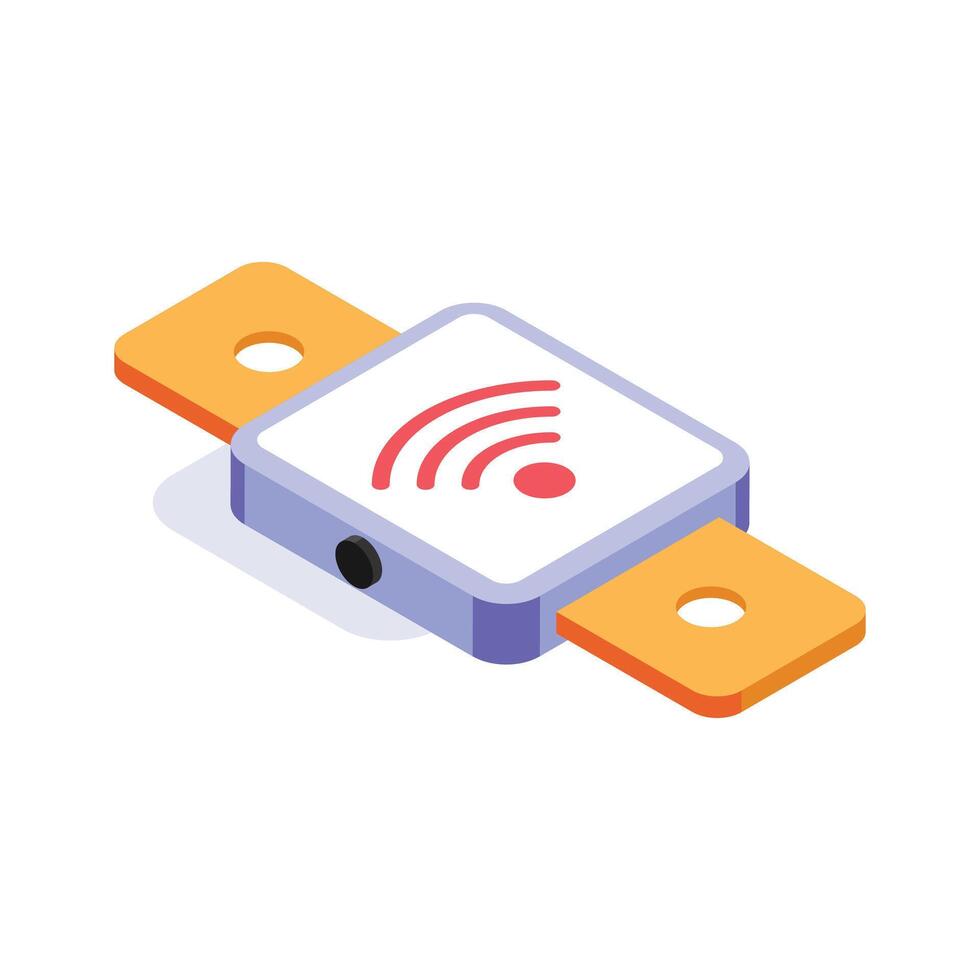 Isometric icon of a smartwatch displaying wifi signals, symbolizing connectivity and technology vector