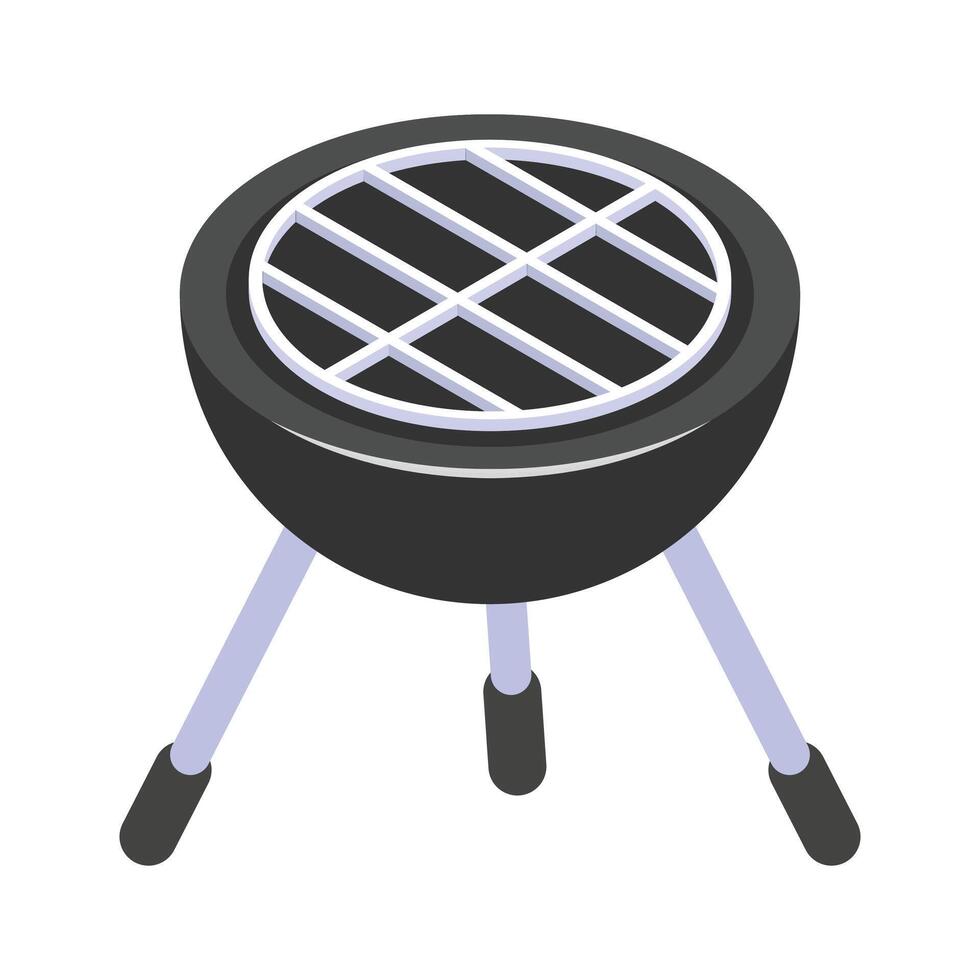An amazing Bbq grill design in modern isometric style, easy to use icon vector