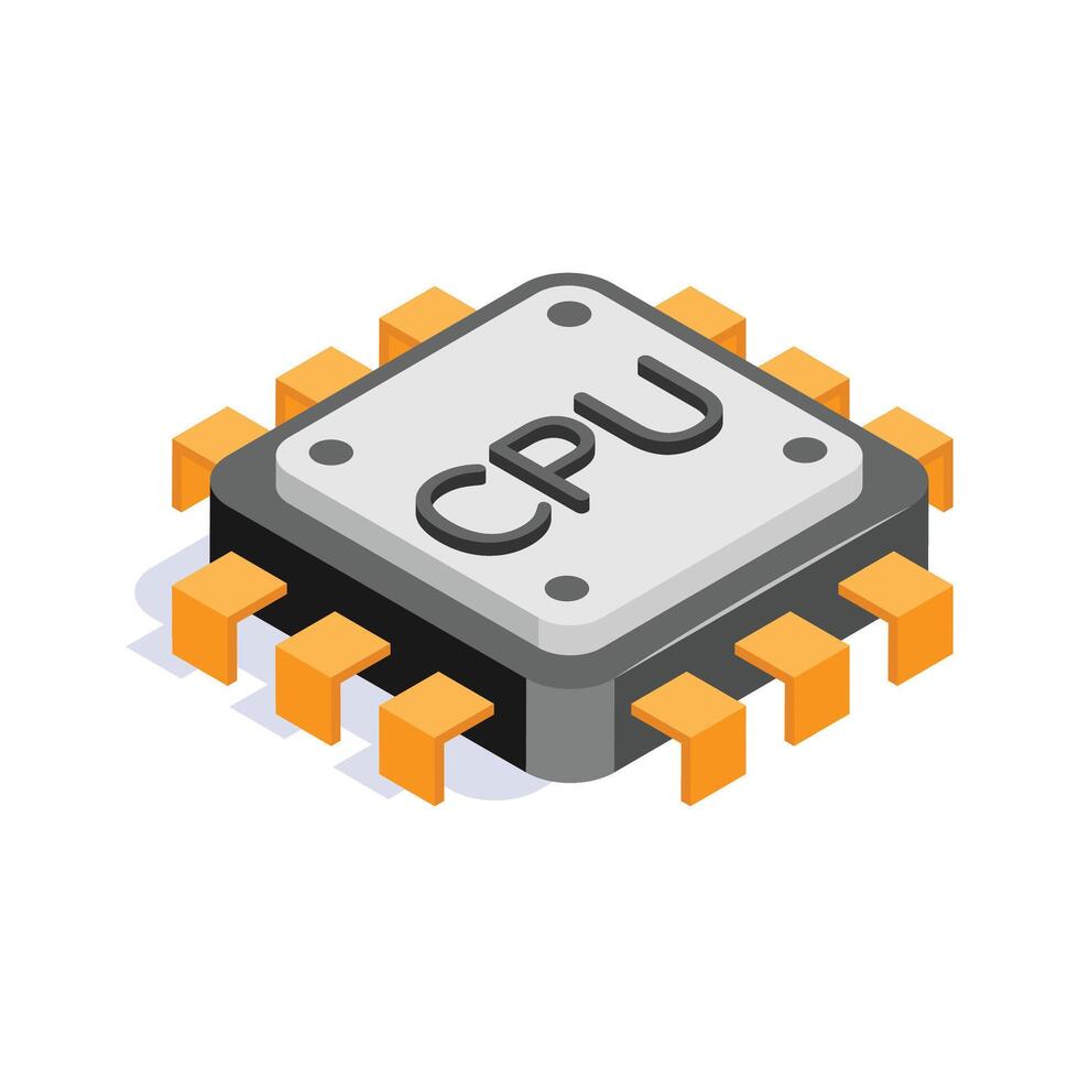 Modern isometric icon of cpu chip, customizable design vector