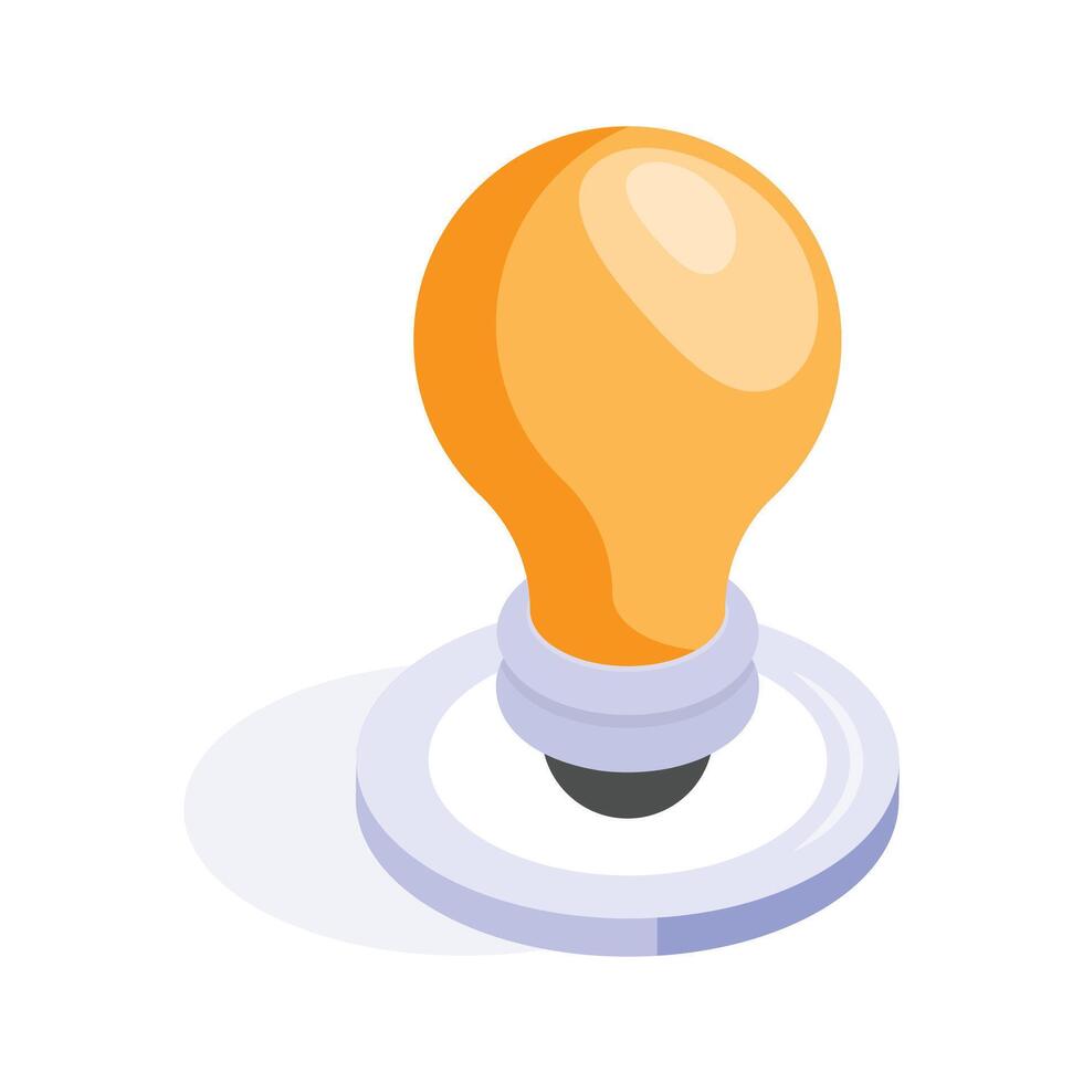 An amazing isometric icon of idea bulb in editable style vector