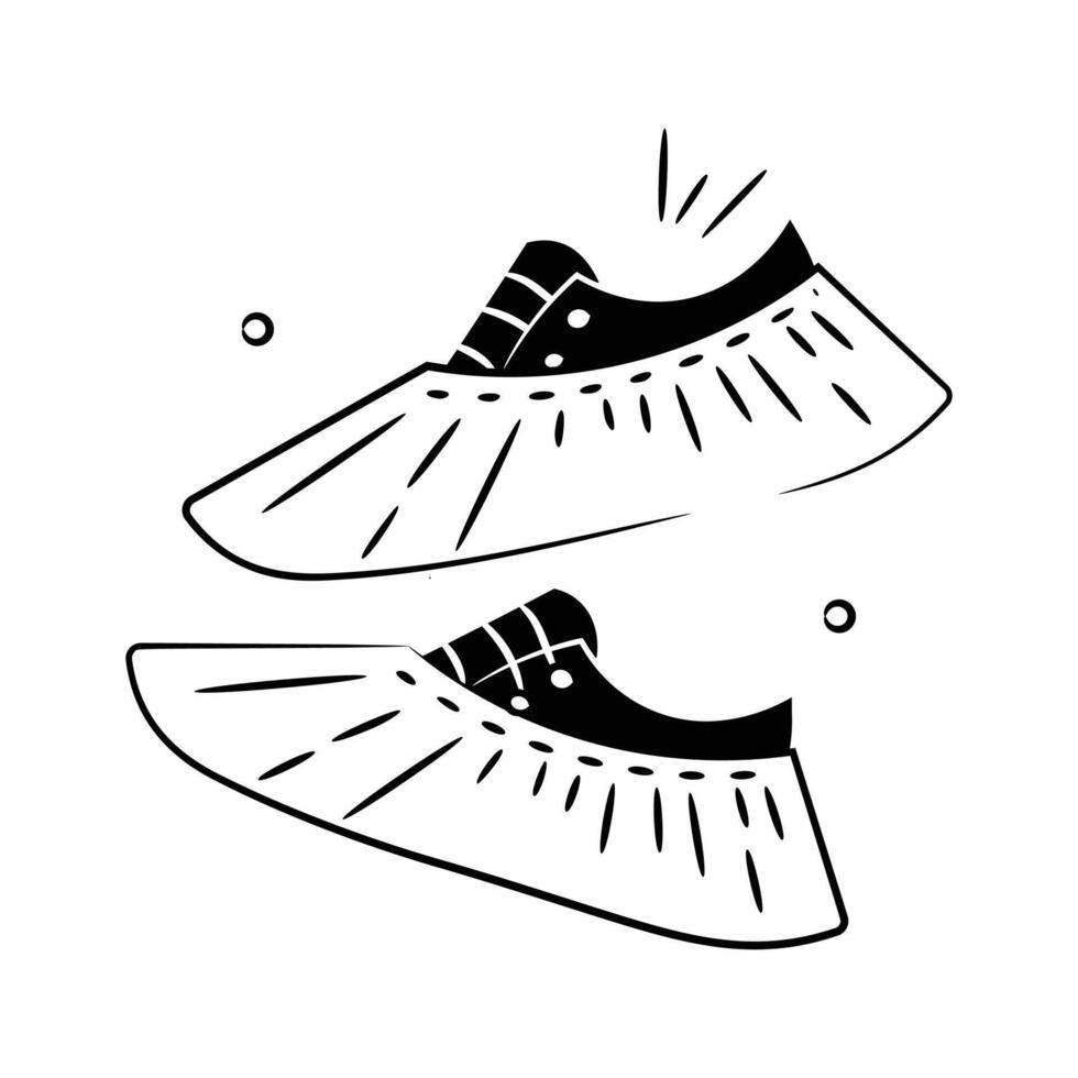 Creatively crafted doctor shoes doodle icon in trendy style vector