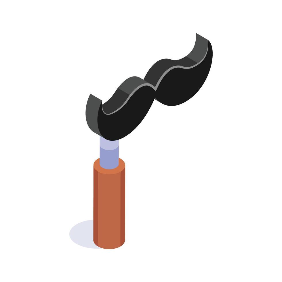 Mustache mask isometric icon, perfect for disguises, parties, and fun social events vector