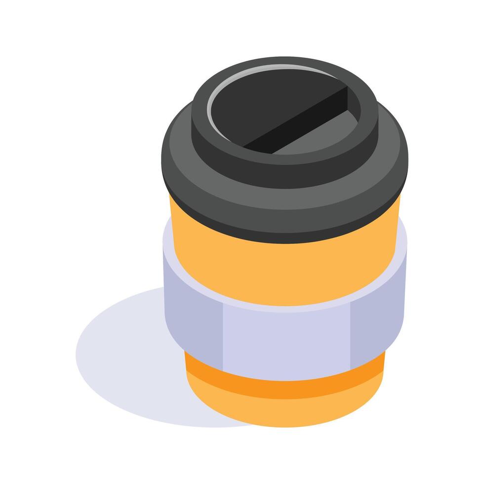 Get your hands on this creatively crafted takeaway coffee icon, a portable cup of coffee vector