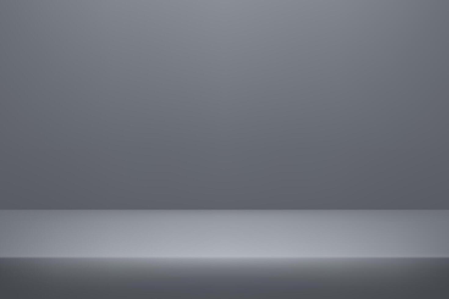 Grey Background Wall Studio Room with Spotlights, Shadow on floor. Space for selling products on the website. Black and grey Background Empty Room Studio with table. illustration. vector