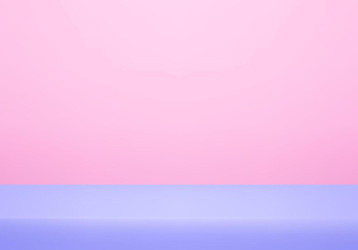 Pastel pink and purple Studio background. Two tone color studio room background. Space for selling products on the website. Pink and purple Background Empty Room Studio with table. vector