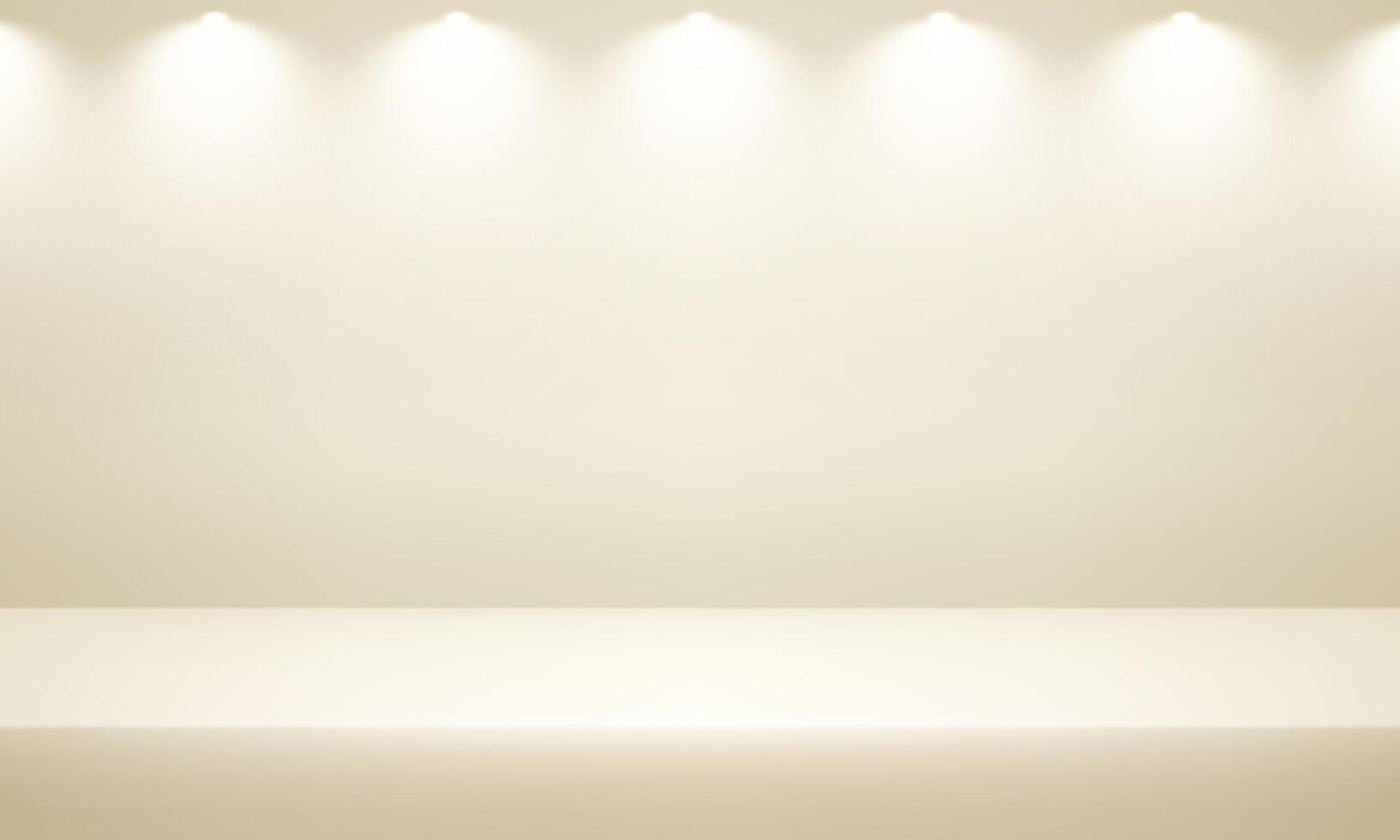 Empty beige studio room background. Space for selling products on the website. Empty room with spotlight effect. illustration. vector