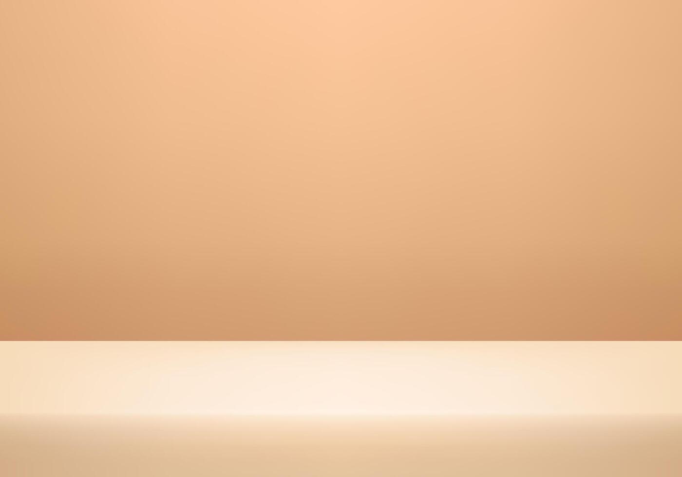 Brown and beige Background Wall Studio Room with Spotlights, Shadow on floor. Space for selling products on the website. illustration. vector