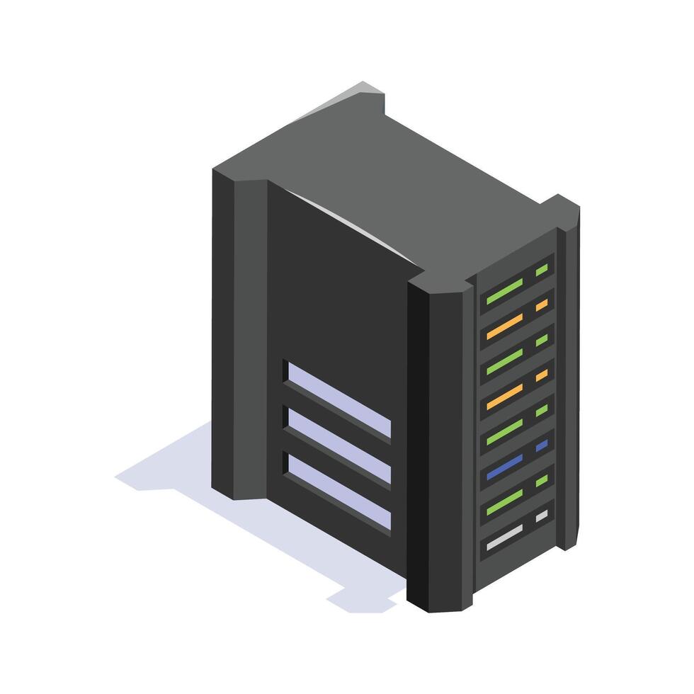 Data storage isometric icon, database, datacenter design vector